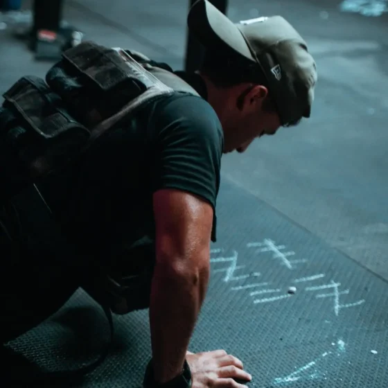 Chalk and weight vest before a workout
