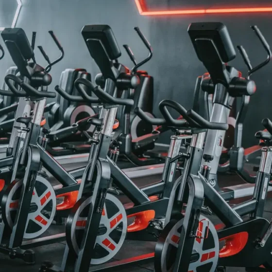 Spin bikes in the cardio zone