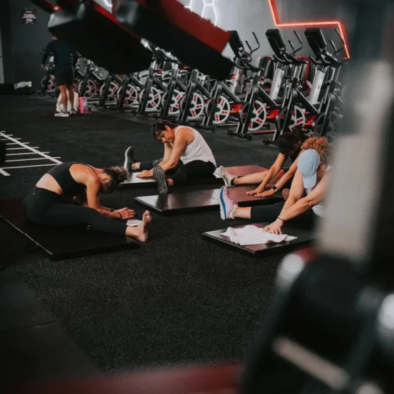 Stretching class at Raw Fitness